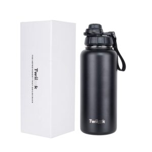 Insulated Water Bottle Black 1L